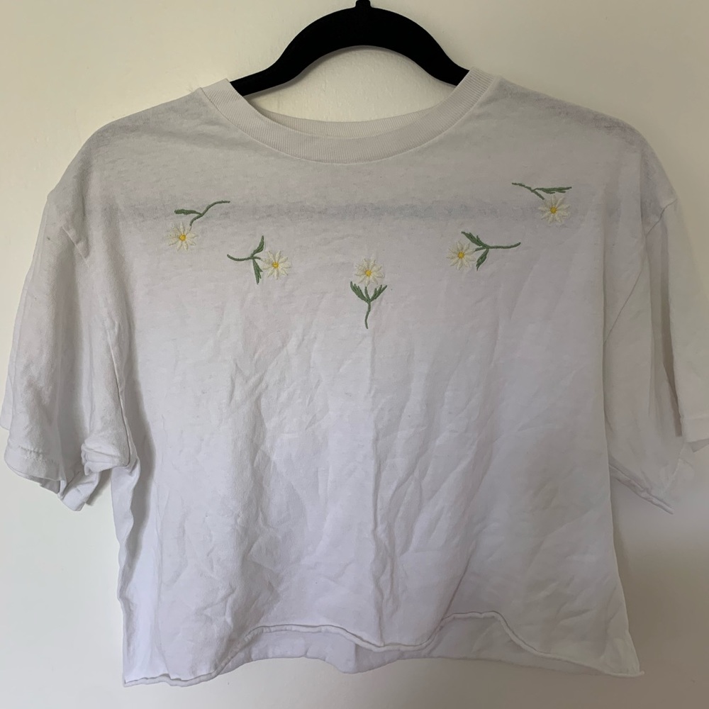 Brandy Melville Embroidered crop top